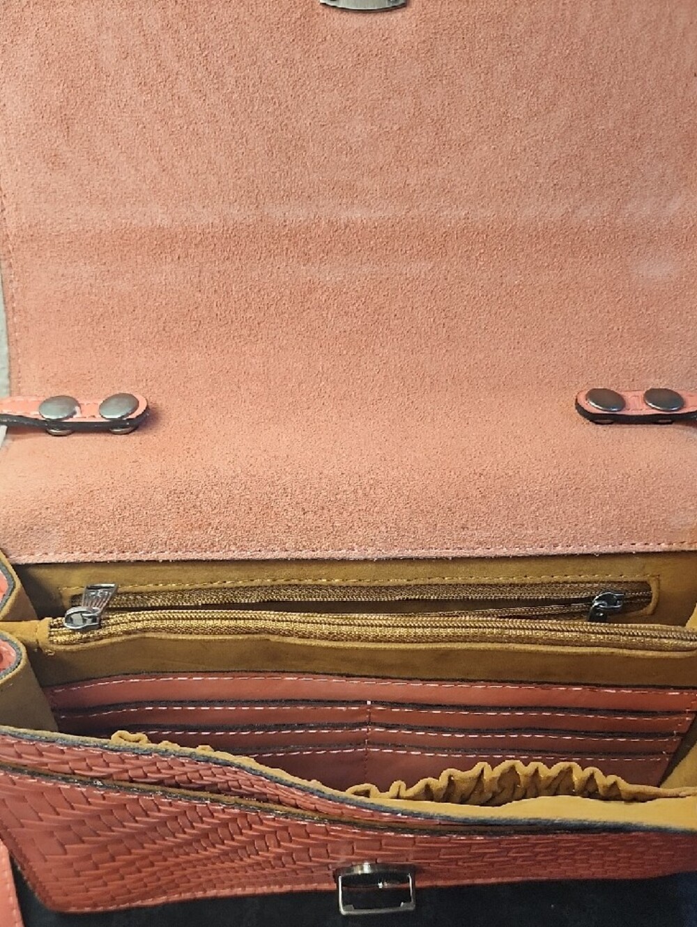 Patricia Nash Woven Leather Crossbody Bag in Orange - Picture 5 of 11